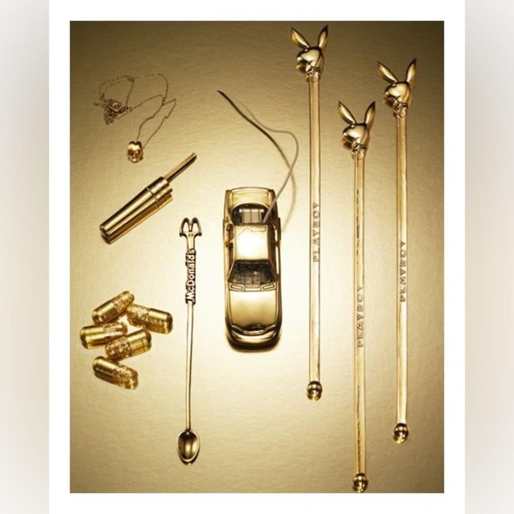 Tobias Wong gold coke spoon bic pen cap necklace